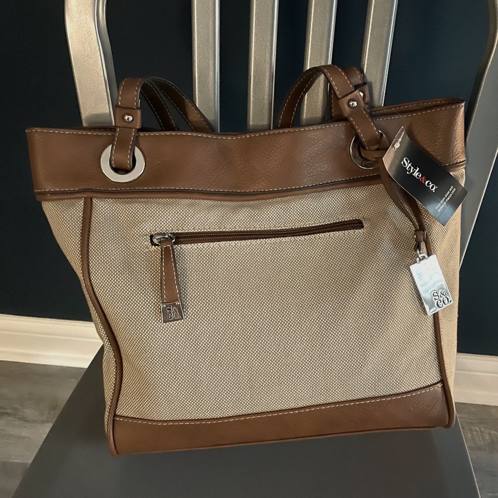 NWT Style & Co Brightspot Tote - Natural Linen